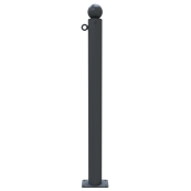 Ornamental bollard | Series 475B | � 76 mm | stationary, to be fixed by plugswith base plate 100 x 150 mm | without lock | with 1 eyelet
